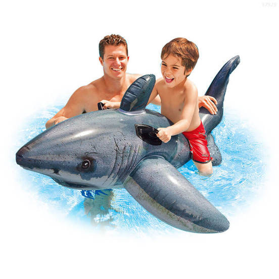 Надуваем дюшек Intex, Акула, 173х107 см.