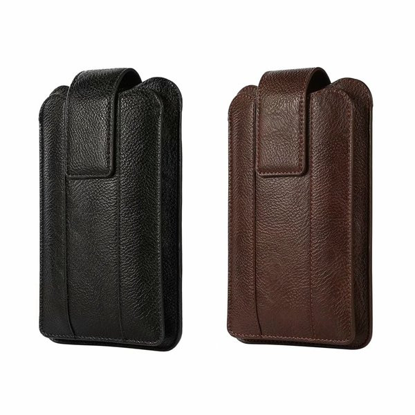 Geantă de talie din piele maro și negru