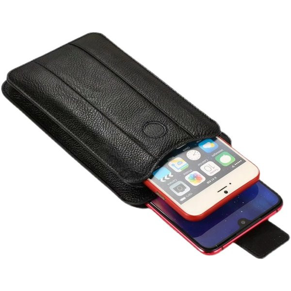 Geantă de talie din piele maro și negru