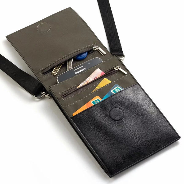 Daudzfunkcionāla mobilā telefona soma no eko ādas