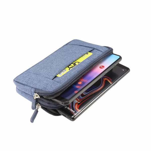 Geanta de talie din panza cu doua compartimente