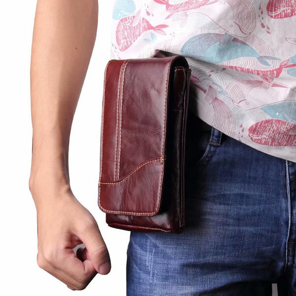 Кожена чанта за кръста с дръжка за ръка