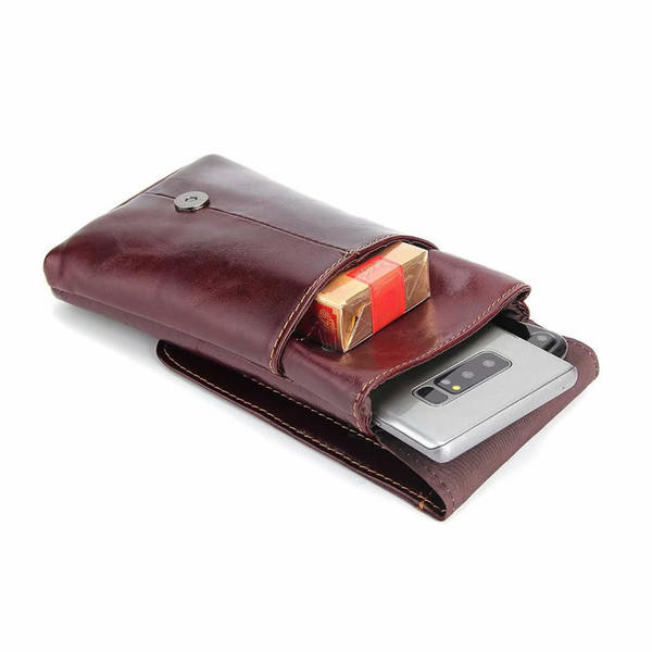 Кожена чанта за кръста с дръжка за ръка