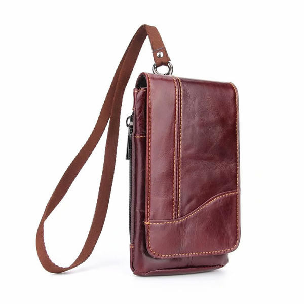 Кожена чанта за кръста с дръжка за ръка