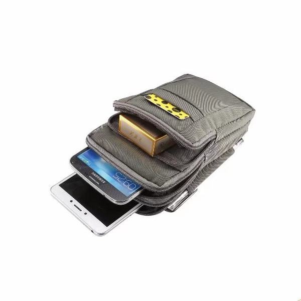 Tekstila soma ar vairākiem nodalījumiem mobilajam telefonam