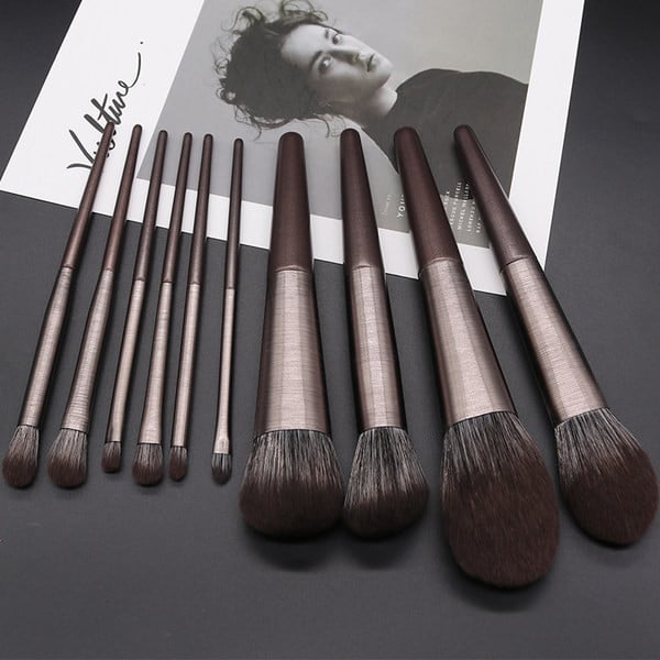 Pensule de machiaj 10 bucati intr-un set