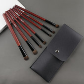 Set de 7 pensule de machiaj intr-o cutie de piele