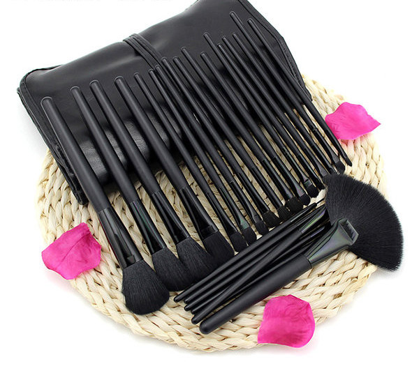 Meigipintslite komplekt nahkümbrises - erinevad mudelid