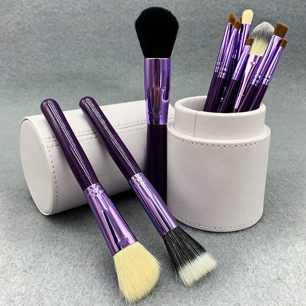12 pensule de machiaj cu carcasă în formă de cilindru