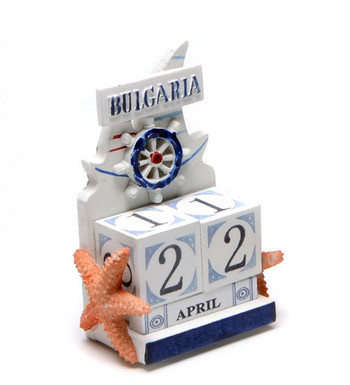 Морски сувенир , Вечен календар, Дървен, 7х12х4.5 см