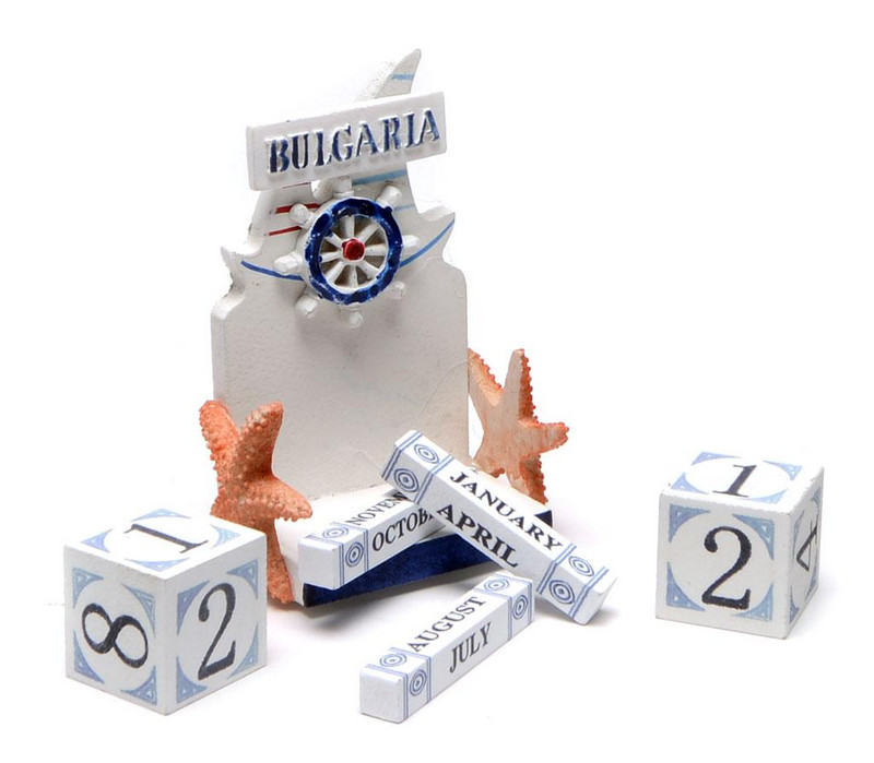 Морски сувенир , Вечен календар, Дървен, 7х12х4.5 см