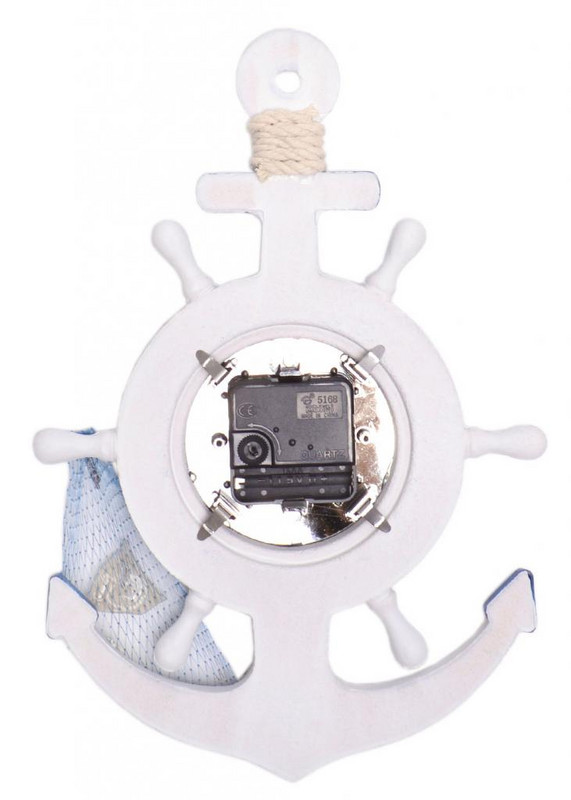 Декорация часовник, Кораб и мрежа, Дървен, За окачване, 33х32 см.