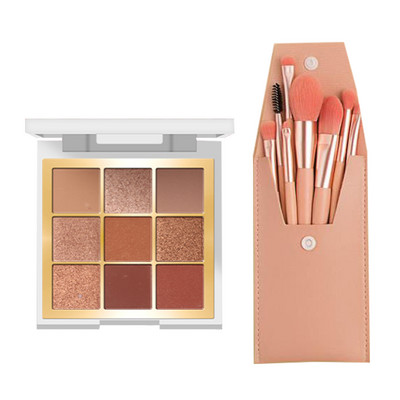 Set de 8 pensule cosmetice pentru machiaj intr-o cutie