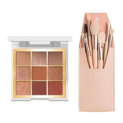 Set de 8 pensule cosmetice pentru machiaj intr-o cutie