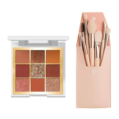 Set de 8 pensule cosmetice pentru machiaj intr-o cutie