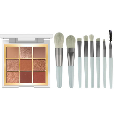 Set de 8 pensule cosmetice pentru machiaj intr-o cutie