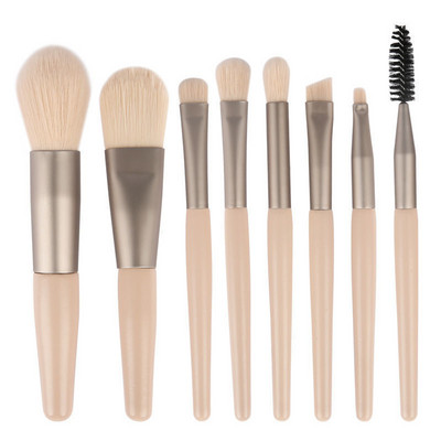 Set de 8 pensule cosmetice pentru machiaj intr-o cutie