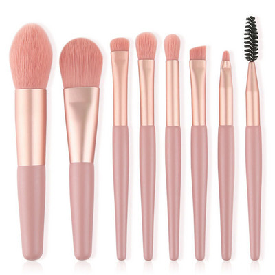 Set de 8 pensule cosmetice pentru machiaj intr-o cutie