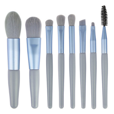 Set de 8 pensule cosmetice pentru machiaj intr-o cutie