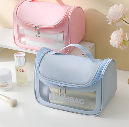 Prozirna vodootporna futrola s patentnim zatvaračem i natpisom