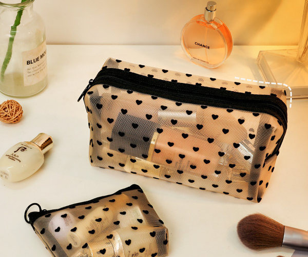 Hálós kozmetikai táska smink és piperecikkek tárolására