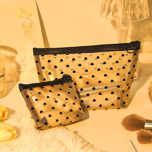 Hálós kozmetikai táska smink és piperecikkek tárolására