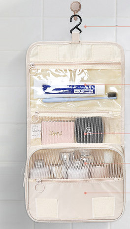 Vodootporna proširiva kozmetička torbica pogodna za odlaganje šminke i toaletnih potrepština