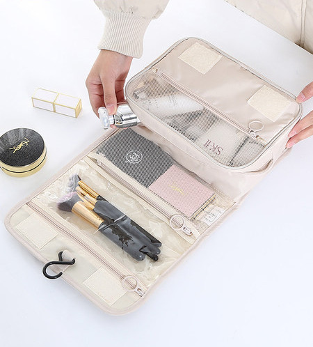 Vodootporna proširiva kozmetička torbica pogodna za odlaganje šminke i toaletnih potrepština