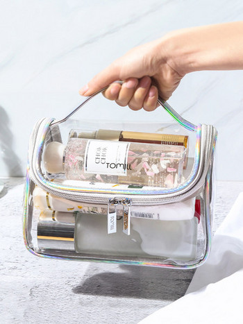 Голяма прозрачна козметична чанта за гримове