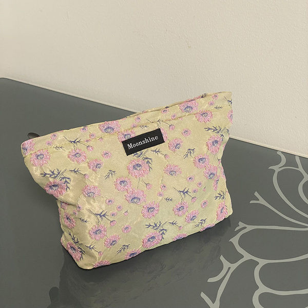 Trusa de machiaj textil cu model floral