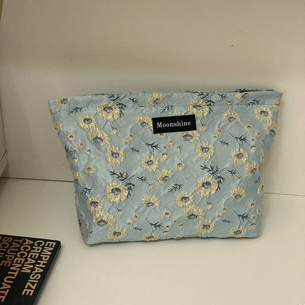 Trusa de machiaj textil cu model floral