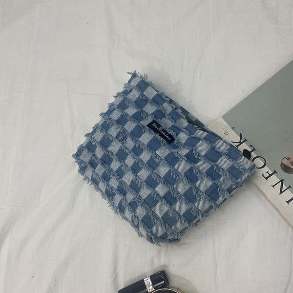 Pārnēsājama džinsa kosmētikas soma grima uzglabāšanai