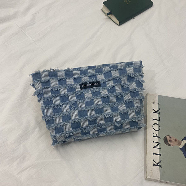 Pārnēsājama džinsa kosmētikas soma grima uzglabāšanai