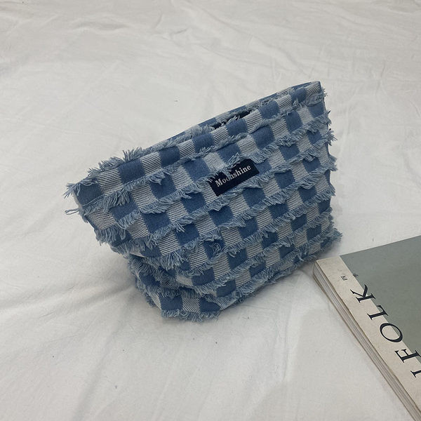 Pārnēsājama džinsa kosmētikas soma grima uzglabāšanai