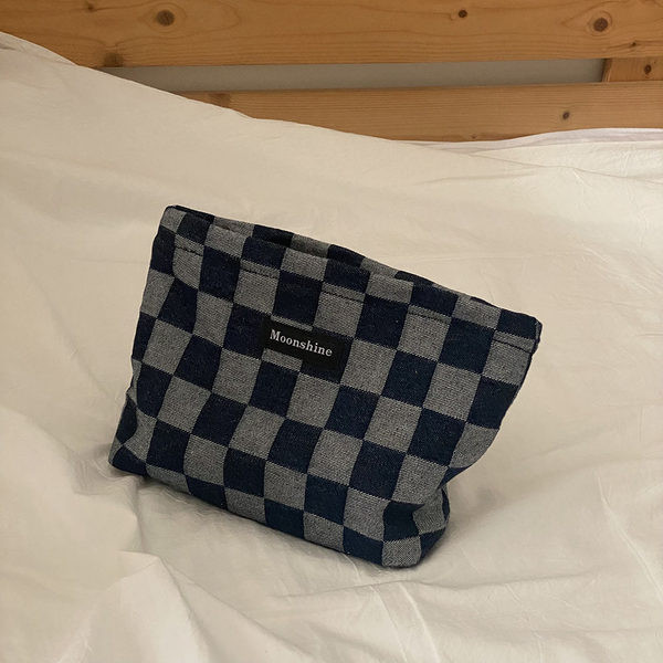 Tekstila rūtainā grima maciņš