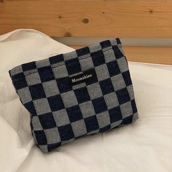 Tekstila rūtainā grima maciņš