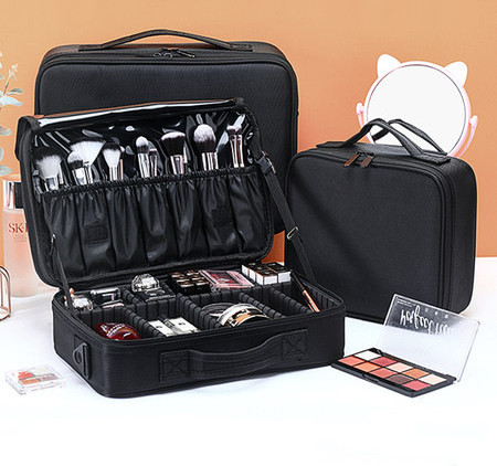 Преносима козметична чанта за гримове и четки