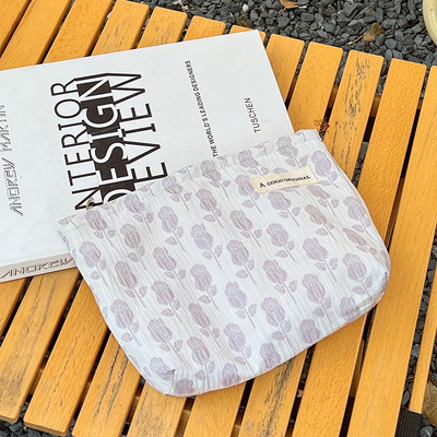 Textil sminktáska cipzárral