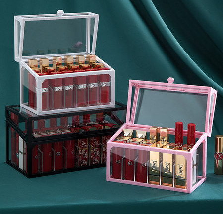 Διαφανές γυάλινο κουτί αποθήκευσης κραγιόν