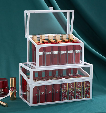 Διαφανές γυάλινο κουτί αποθήκευσης κραγιόν