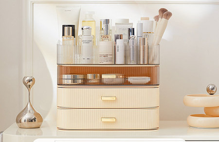 Επιτραπέζιος οργανωτής καλλυντικών με πολλές θήκες