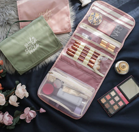 Cutie cosmetică pliabilă pentru machiaj și articole de toaletă potrivite pentru călătorii