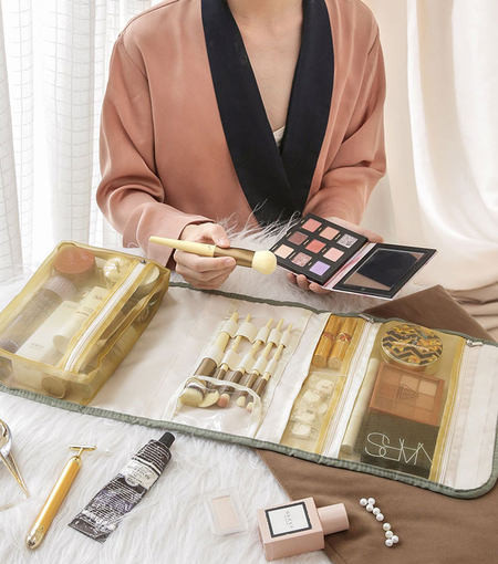 Cutie cosmetică pliabilă pentru machiaj și articole de toaletă potrivite pentru călătorii