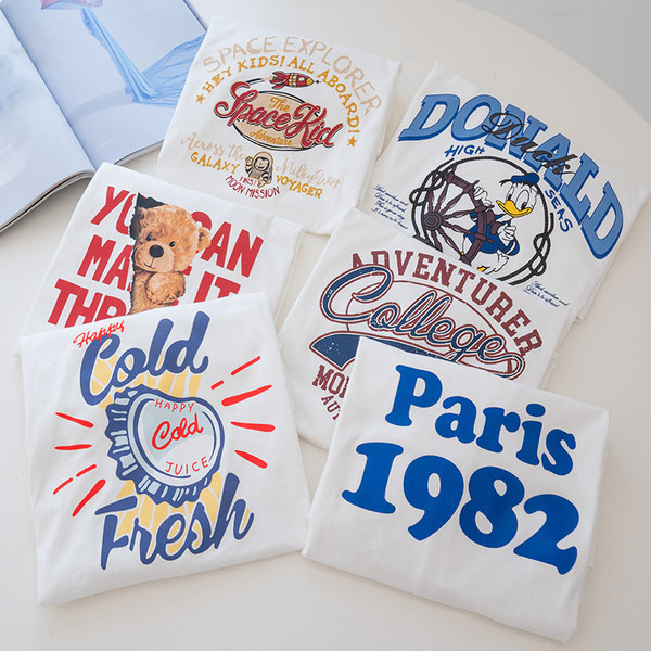 Pamučna majica kratkih rukava za trudnice s printom u boji