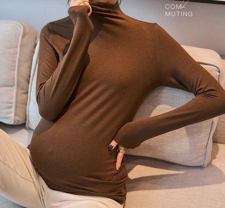 Едноцветна блуза за бременни