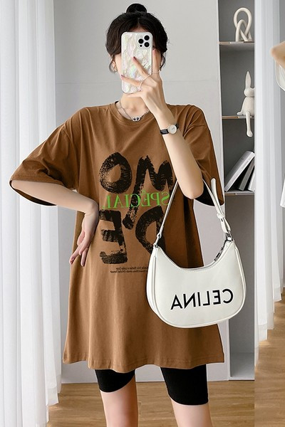 Grūtnieču apdrukas brīvs t-krekls