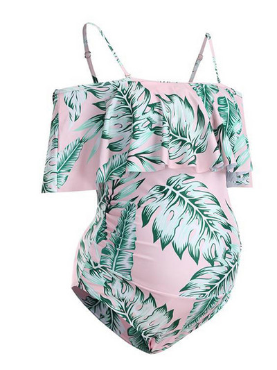 One piece swimsuit with curls for pregnant women