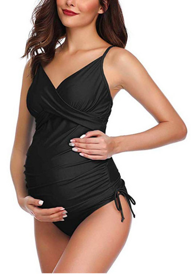 Moteriškas dviejų dalių maudymosi kostiumėlis nėščiosioms