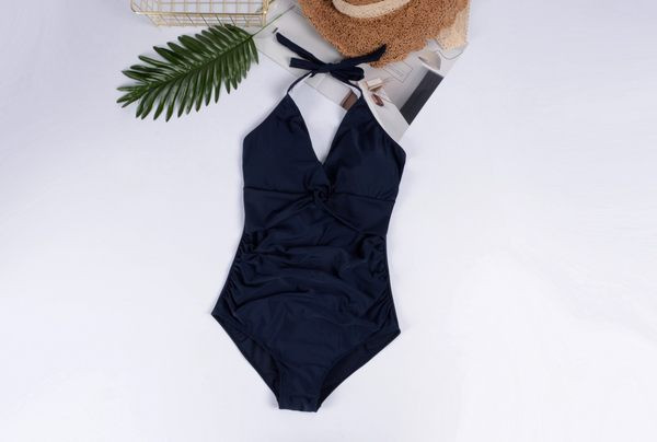 Grūtnieču viendaļīgs peldkostīms ar saitēm pie kakla