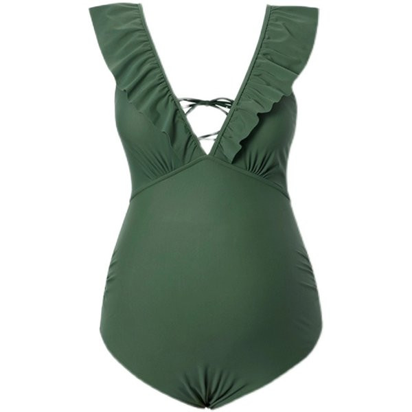 Γυναικείο ολόσωμο μαγιό με βολάν για εγκύους